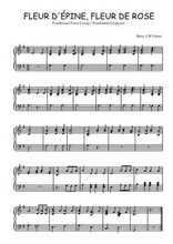 Téléchargez l'arrangement pour piano de la partition de Fleur d'Epine, Fleur de Rose en PDF